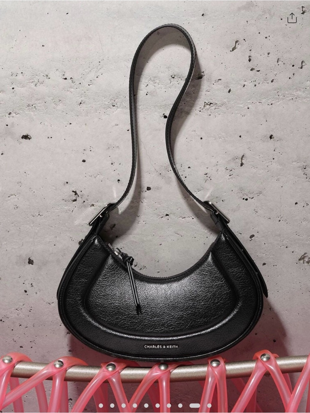 Charles & Keith Petra Shoulder Bag - Black // NWOT - Picture 2 of 14